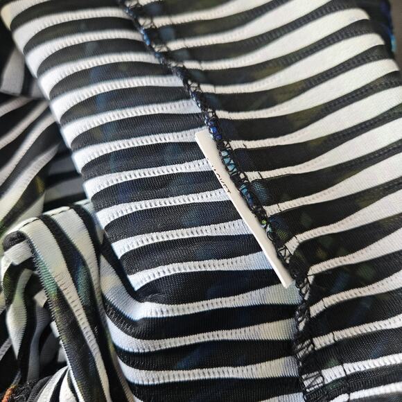 Joseph Ribkoff Blazer Size 8 Tropical Palm Print Sheer Art to Wear Career Jacket - Picture 13 of 15